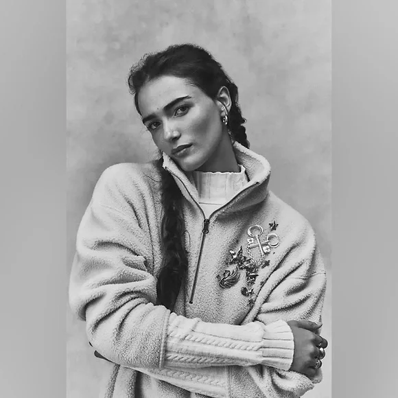 NWT FREE PEOPLE Coco Faux Sherpa Pullover | Lightening Bug MSRP $98 XS Oversized - Picture 5 of 9